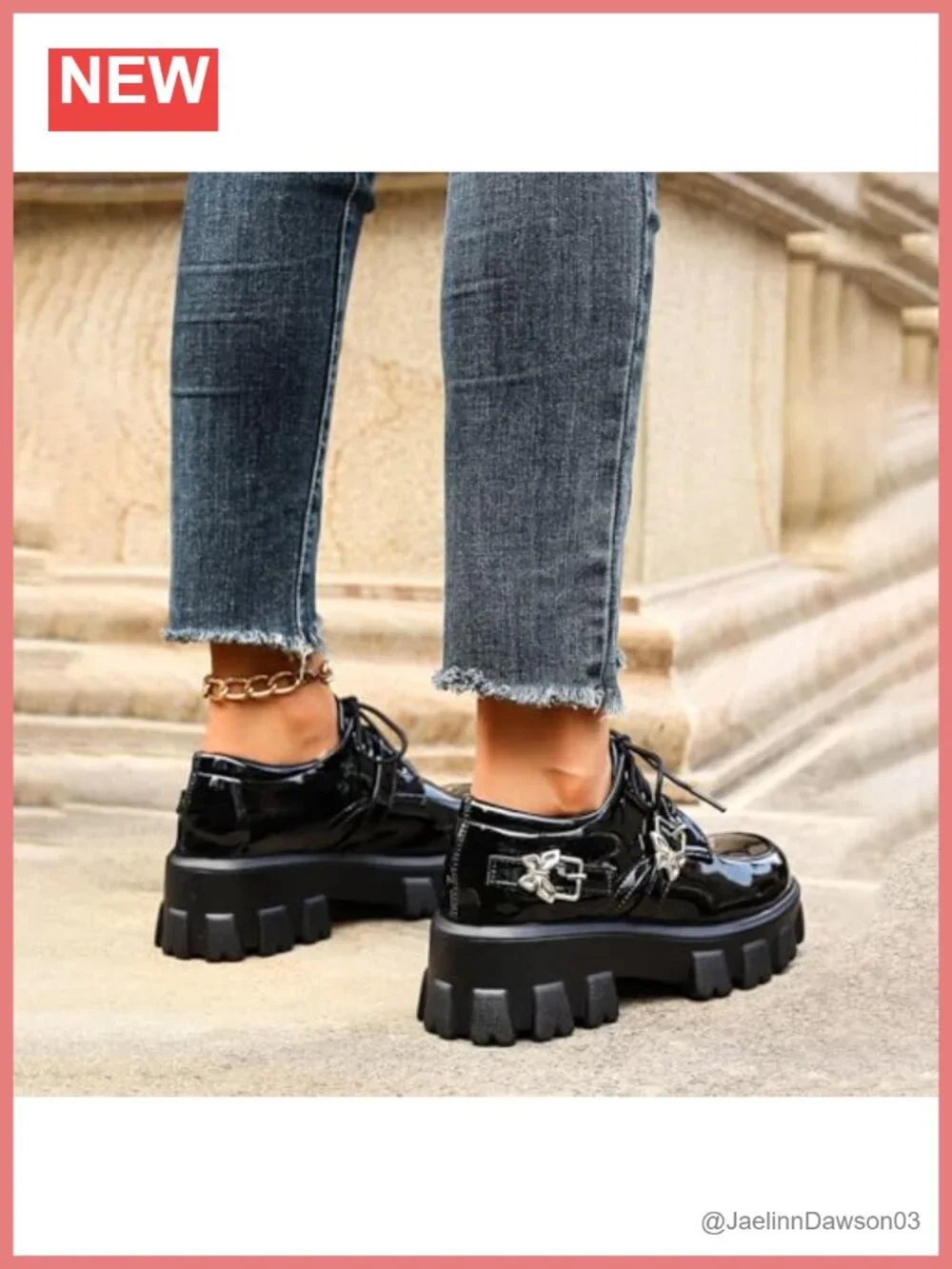 Chunky Platform Loafers Goth Oxfords Shoes for Women Faux Leather Block Heel